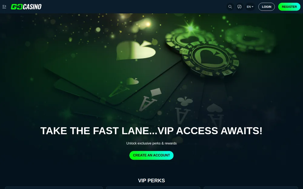 Go4Casino VIP program page