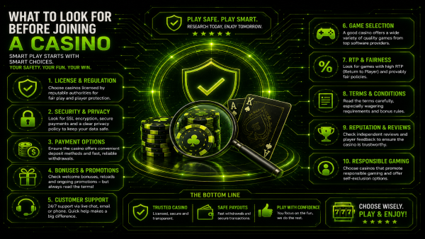 What to look for before joining a casino